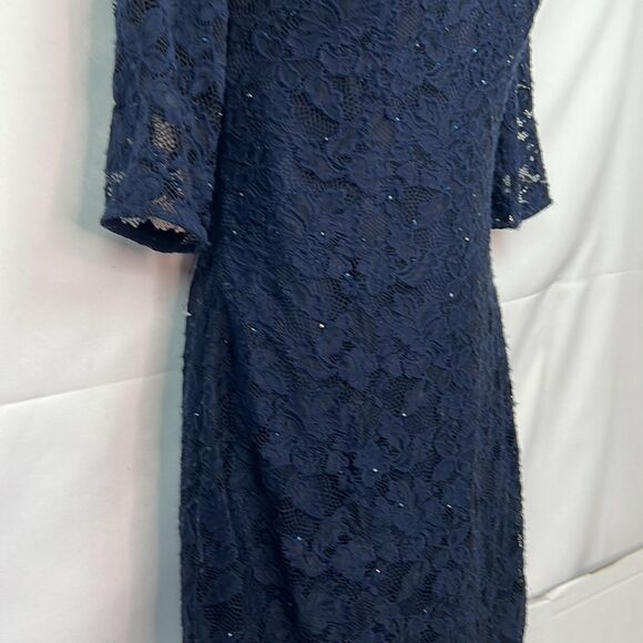 La Femme Lace and sequins formal midi dress size 8 - Picture 6 of 15